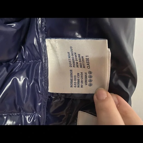 Moncler Navy Blue Puffer Jacket with Fur Trim - Picture 6 of 13